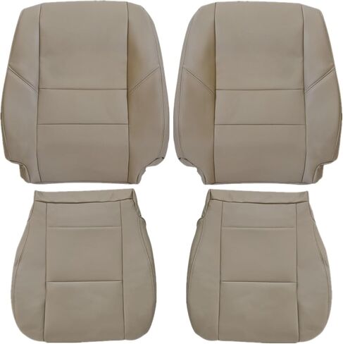 NLQR Front Driver and Passenger Side Bottom & Top Back Replacement Seat Covers Microfiber Leather Tan Compatible with Toyota Sequoia Tundra 2000 2001 2002 2003 2004 2005 2006 in Saudi Arabia