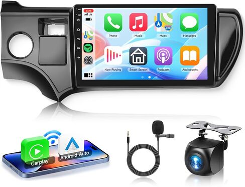 2G+64G لـ Toyota Prius C 2012-2014 (LHD) راديو سيارة مع Carplay Android Auto - 9 بوصة شاشة تعمل بالركض Android 13 Car - GPS/WiFi/Bluetooth/FM/SWC/HD كاميرا احتياطية in Kuwait
