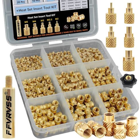 320+8pcs M2 M2.5 M3 M4 M5 إدراج خيوط وموتدة إدراج مجموعة أدوات الإدراج لمكونات الطباعة ثلاثية الأبعاد ، والمكسرات النحاسية المتري ، وإدراجها بالحرارة في أجزاء بلاستيكية ， حلول الكل في واحد in Saudi Arabia