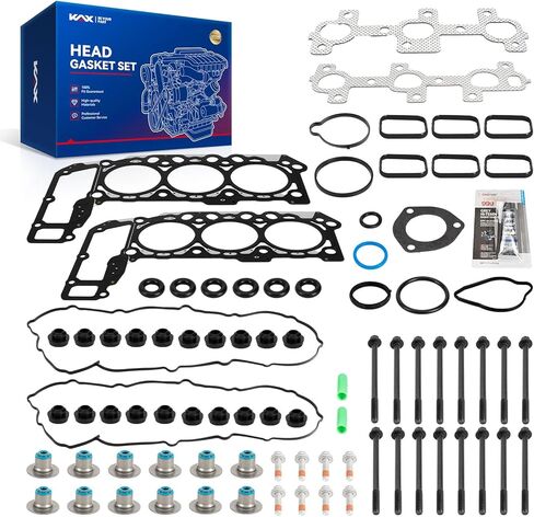 Kax HS26332PT Cylinder Head Gasket Kit/Set متوافق مع 2007-2017 Patriot ، 2009-2019 Journey ، 2007-2017 Compass ، 2008-2014 Avenger ، 2011-2014 200 ، Sebring Journey Caliber for 2.4L Engine in Kuwait