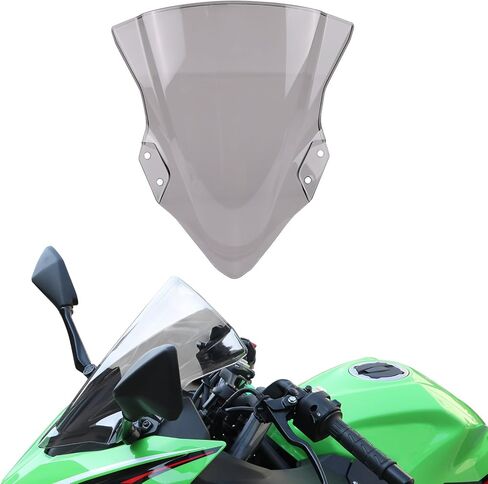 Windshield for Ninja 400, Dark Tinted Windscreen Front Flyscreen Wind Deflectors Windshields for Kawasaki Ninja400 EX400 Ninja250 2018-2023 Accessories in Saudi Arabia