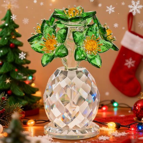 تمثال أزهار بلوري ملون مع قاعدة مركزية مركزية مركزية للزهور متعددة الألوان in Kuwait