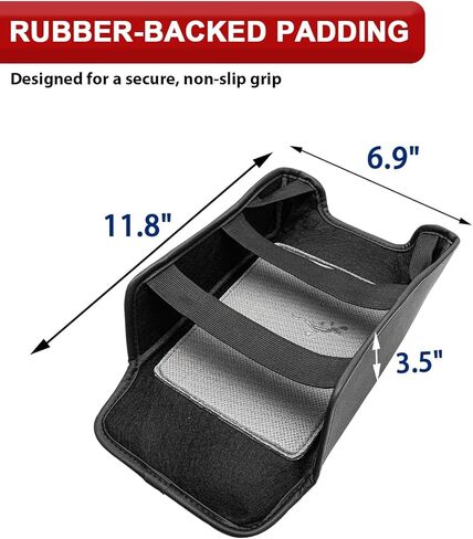 KBH Center Console Armrest Cover for Land Rover LR3 LR4 2006-2016, Range Rover Sport 2006-2013, Vinyl Leather Trim, Car Arm Rest Lid Protector Cushion, Anti-Scratch, Black in Saudi Arabia