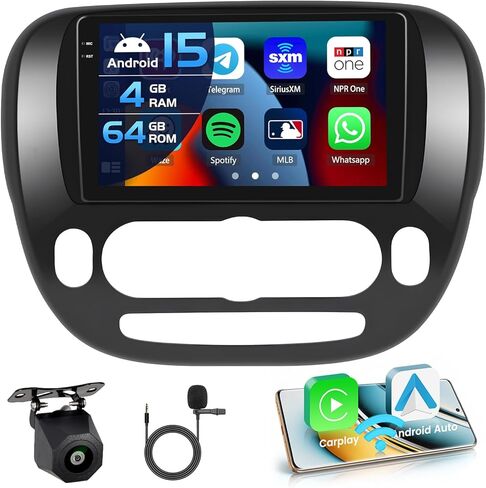 2+64G Screen for for Kia Soul 2014 2015 2016 2017 (Manual A/C) CarPlay Stereo Android 13 Car Radio 9 Inch Touchscreen Android Auto Backup Camera GPS FM RDS DSP 26UI in Saudi Arabia