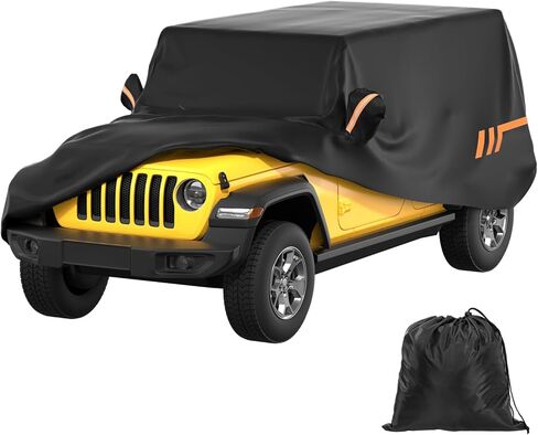 غطاء سيارة JOYTUTUS متوافق مع Wrangler JK JL 2007-2024، غطاء أكسفورد مقاوم للماء لجميع الأحوال الجوية مناسب لبابين Wrangler JK JL، غطاء تلقائي مقاوم للرياح والغبار ومقاوم للخدش in Kuwait