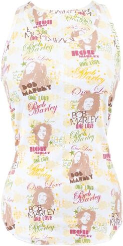 Bob Marley - One Love Racerback Juniors Tank Top, White, X-Large in Saudi Arabia