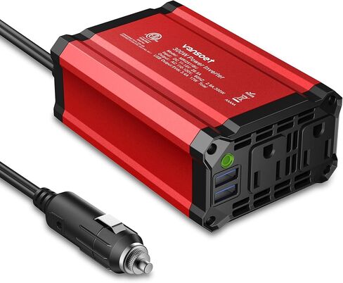 300W POWER HINVERTER 12V DC إلى 110V AC ، فانسويت سبيان شاحن السيارات في منفذ محول مع منفذ PD 65W USB-C & QC 18W ، محول الطاقة المحمولة لمركبات الكمبيوتر المحمولة التخييم. in Kuwait