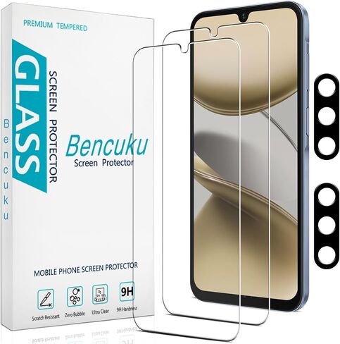 2 Pack Screen Protector for Samsung Galaxy A36 5G + 2 Pack Camera Lens Protector 9H Tempered Glass Anti-Scratch Bubble Free Case Friendly in Kuwait