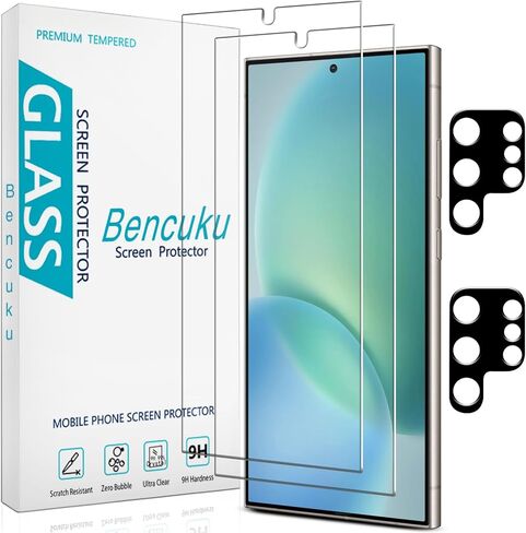 2 Pack Screen Protector for Samsung Galaxy A36 5G + 2 Pack Camera Lens Protector 9H Tempered Glass Anti-Scratch Bubble Free Case Friendly in Kuwait