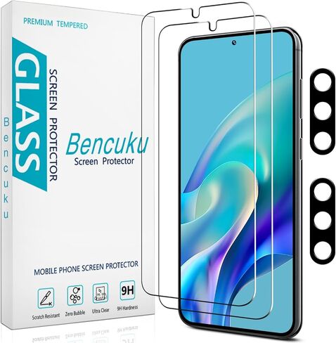 2 Pack Screen Protector for Samsung Galaxy A36 5G + 2 Pack Camera Lens Protector 9H Tempered Glass Anti-Scratch Bubble Free Case Friendly in Kuwait