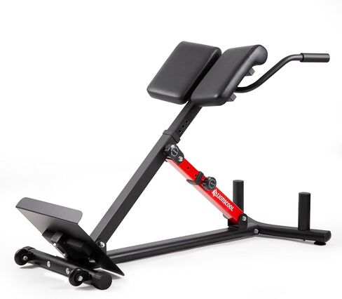 LIONSCOOL Heavy-Duty Adjustable Roman Chair - Back Extension Bench with Multiple Adjustment Functions- Hyperextension Bench Perfect for Home Gym (Black, 45°-180° Bench) in Kuwait