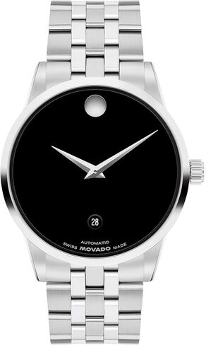 Movado Museum Classic Men's Automatic Watch, Stainless Steel Bracelet, Self-Winding Luxury Timepiece - Gift for Him - 40mm in Kuwait
