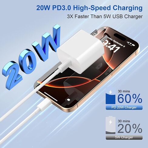أنا الهاتف 15 16 شاحن الشاحن السريع 3 حزمة ، USB C شاحن الحائط 6 قدم USBC إلى كابل USBC ، محول USB C Block Wall لـ I Phone 16/16 Plus/16 Pro/16 Pro Max/15 Plus/15 Pro ، Purple in Kuwait