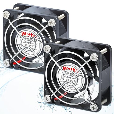 2 حزمة Wathai IP67 مقاوم للماء 120x120x38mm 24V DC 120mm مروحة 2 دبوس مزدوج الكرة المعجبين فعالة وموثوقة لقطاعات البلازما ، الكمبيوتر الشخصي in Kuwait
