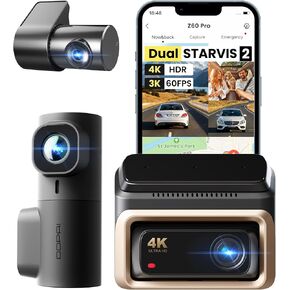 DDPAI 4K Dash Cam Front and Rear, Z60 Pro Dual STARVIS 2 Dashcam, 2 Channel HDR, 4K+1080P Dash Camera for Cars with 32GB eMMC, 5G WiFi GPS, 3" IPS Screen, Night Vision, ADAS, 24H Parking Mode,G-Sensor in Kuwait