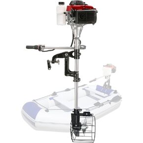 Outboard Motor Boat Engine 4 Stroke 4.0 HP Marine Boat Motor with Air Cooling System and Manual Pull Start for Inflatable Fishing Boats Yachts Water Sport Tools, with Shade in Kuwait