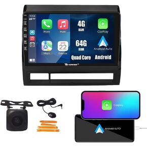 Kunfine Car CarPlay Android Auto Navigation Stereo GPS Radio Reverse Camera Display 9" IPS Touchscreen Headunit Tablet Pad Media Player for Toyota Tacoma 2005-2013, if Applicable Quad Core 2G+32G in Kuwait