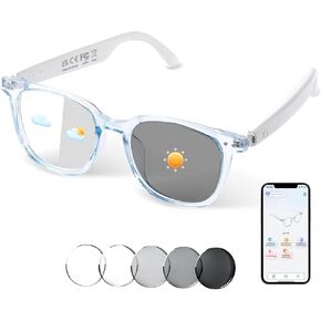 منظمة العفو الدولية ذات النظارات الذكية مع ترجمة في الوقت الفعلي ، البلوتوث اللاسلكي 5.3 ، والتفسير الذكي المتزامن لـ 110+ لغة ، وتصميم مفتوح الأذن ، ونظارات الضوء الأزرق الشفاف لسفر المرأة ، والعمل in Kuwait