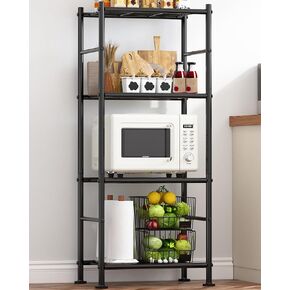 Sakugi Storage Shelves - 5 Tier Shelf Organizer, Heavy Duty Garage Shelving Unit with Leveling Feet, Stable Metal Shelves Organizer for Pantry, Kitchen and Closet, 33.0" W x 12.6" D x 72.0" H, Black in Kuwait