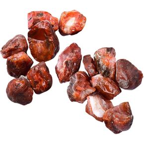 Holibanna 1 حقيبة العقيق الأحمر الطبيعي الأحجار الخام كتل الزخرفية العقيق عينة كتلة سطح المكتب ديكور الحلي اليدوية in Kuwait