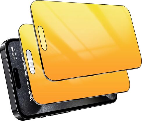 واقي شاشة الخصوصية متوافق مع iPhone 14 ومتوافق مع iPhone 13 / 13Pro حماية العين المضادة للضوء الأزرق 2 حزمة مرآة التدرج الزجاجي الملون (الذهب 6.1 بوصة) in Kuwait