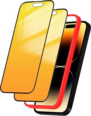 واقي شاشة الخصوصية متوافق مع iPhone 14 ومتوافق مع iPhone 13 / 13Pro حماية العين المضادة للضوء الأزرق 2 حزمة مرآة التدرج الزجاجي الملون (الذهب 6.1 بوصة) in Kuwait