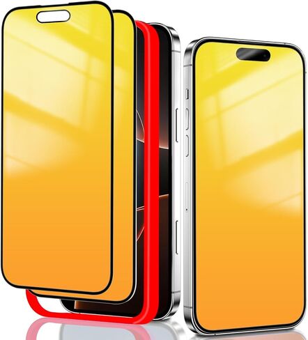 واقي شاشة الخصوصية متوافق مع iPhone 14 ومتوافق مع iPhone 13 / 13Pro حماية العين المضادة للضوء الأزرق 2 حزمة مرآة التدرج الزجاجي الملون (الذهب 6.1 بوصة) in Kuwait