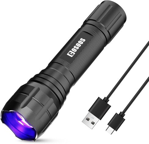 Cosoos 2 Pack UV Flashlight ، 365nm USB المصباح الأسود القابل لإعادة الشحن. in Kuwait