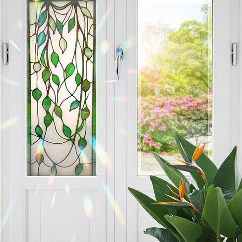 String of Pearls Stained Glass Window Film, Decorative String of Pearls Stained Glass Window Film, String of Pearls Stained Glass Window Film for Bathroom Door Heat Anti UV RF04 in Kuwait