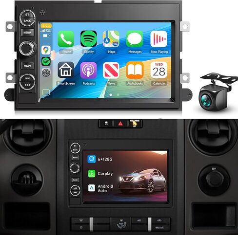 Car Radio for Ford F150/F250/F350 2004-2014 Fusion Edge Explorer Taurus[2+64G] Wireless Carplay/Android Auto,Android 7" Touch Screen GPS WiFi Bluetooth FM Mirror Link Backup Camera OEM in Saudi Arabia