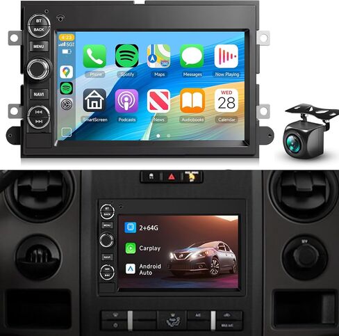 راديو سيارة لـ Ford F150/F250/F350 2004-2014 Fusion Edge Explorer Taurus [2+64g] Carplay/Android Auto ، Android 7 "GPS GPS WiFi Bluetooth FM Mirror Link Camera Oem OEM OEM in Kuwait