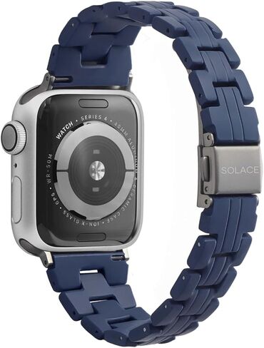 سوار ساعة Solace Bands رفيع غير لامع من الراتنج - متوافق مع أحزمة ساعة Apple للنساء والرجال، أساور iWatch لـ 38 مم 40 مم 41 مم 42 مم 44 مم 45 مم 49 مم الترا، SE والسلسلة 8 7 6 5 4 3 2 1 in Kuwait