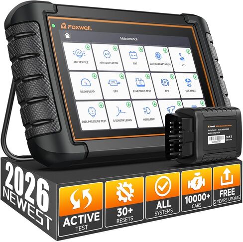 2025 FOXWELL Scanners NT809BT Bidirectional Scan Tool, All System Scanner for Cars with 30 Maintenances, Wireless Code Reader for All Vehicles, Accurate Automotive Diagnostic Tools, FCA Support Orange in Saudi Arabia