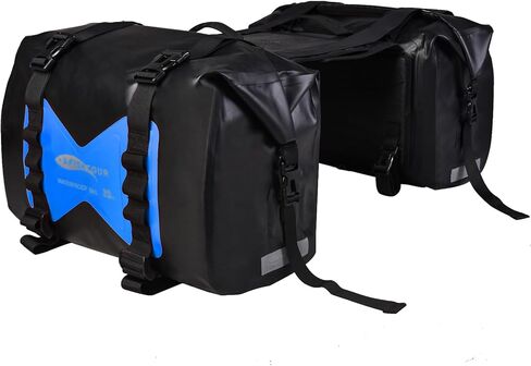 Waterproof Motorcycle Saddlebags - 30L Motorcycle Luggage Bags for Motorbike Travel - Motorcycle Panniers Bags - Detachable Bag for Scooter, Honda, Suzuki, Yamaha (Grey, 2 Pack) in Saudi Arabia