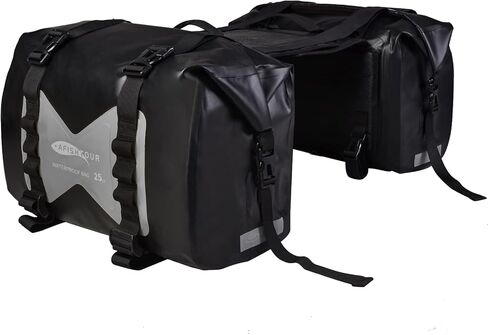 Waterproof Motorcycle Saddlebags - 30L Motorcycle Luggage Bags for Motorbike Travel - Motorcycle Panniers Bags - Detachable Bag for Scooter, Honda, Suzuki, Yamaha (Grey, 2 Pack) in Saudi Arabia