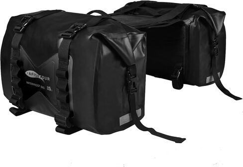 Waterproof Motorcycle Saddlebags - 30L Motorcycle Luggage Bags for Motorbike Travel - Motorcycle Panniers Bags - Detachable Bag for Scooter, Honda, Suzuki, Yamaha (Grey, 2 Pack) in Saudi Arabia