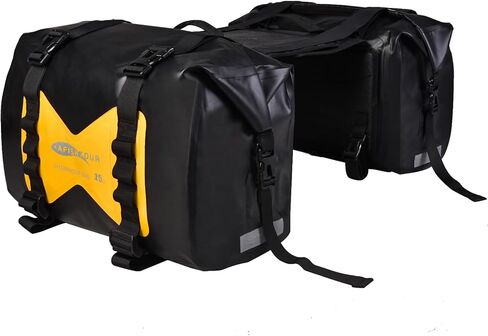 Waterproof Motorcycle Saddlebags - 30L Motorcycle Luggage Bags for Motorbike Travel - Motorcycle Panniers Bags - Detachable Bag for Scooter, Honda, Suzuki, Yamaha (Grey, 2 Pack) in Saudi Arabia