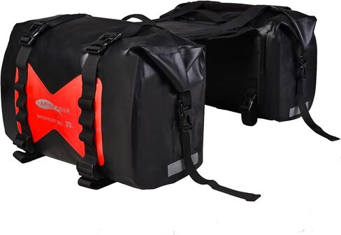 Waterproof Motorcycle Saddlebags - 30L Motorcycle Luggage Bags for Motorbike Travel - Motorcycle Panniers Bags - Detachable Bag for Scooter, Honda, Suzuki, Yamaha (Grey, 2 Pack) in Saudi Arabia