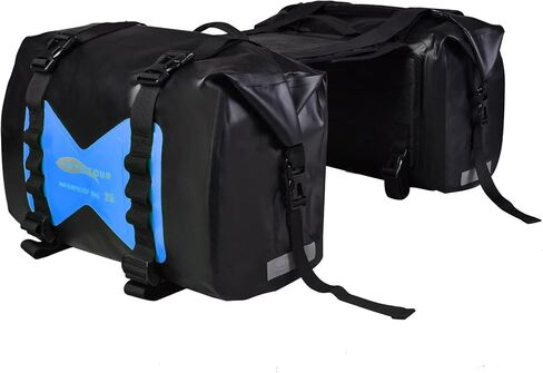 Waterproof Motorcycle Saddlebags - 30L Motorcycle Luggage Bags for Motorbike Travel - Motorcycle Panniers Bags - Detachable Bag for Scooter, Honda, Suzuki, Yamaha (Grey, 2 Pack) in Saudi Arabia