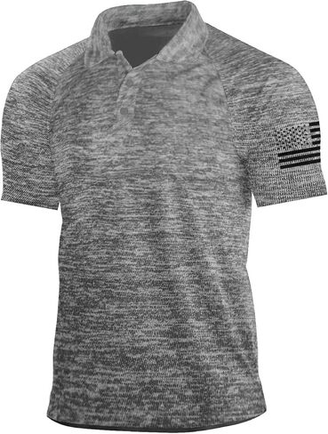 H HYFOL Mens Golf Shirt Moisture Wicking Quick-Dry Short Sleeve Casual Patriotic Polo Shirts for Men in Kuwait