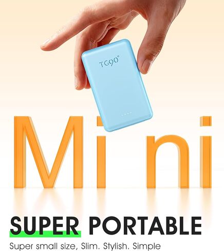 TG90° Portable Charger,Slimmest 5000mAh Power Bank with Built-in AC Wall Plug and Cords,USB C in&Out High-Speed Charging Battery Pack Compatible with iPhone 16 15 14 13 12 Samsung S22 S21 iPad in Kuwait