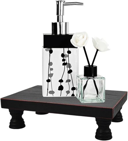 YY YEARCHY Wood Risers Display Stands, Pedestal Stand for Home, Kitchen, Bathroom Decor, Farmhouse Tray, Modern French Country Style (White) in Kuwait