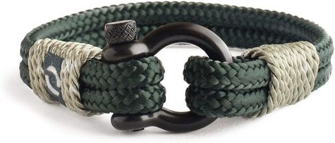 Mens Rope Bracelet - Stainless Steel Black Shackle, Extremely Durable and Scratch Resistant Waterproof Paracord, Handmade, Nautical Wristband for Men B-4-7 in Kuwait