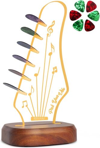حامل الغيتار الخفيف مع 6 اختيارات الغيتار ، والخشب والغيتار الأكريليك على شكل هيدستوك على شكل حرف لتخزين وعرض الغيتار ، هدايا ملحقات موسيقى الجيتار للرجال عاشق لاعب in Kuwait