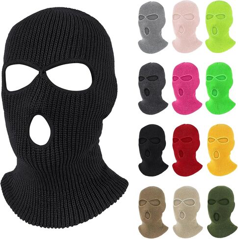 Pukavt 3 Hole Winter Crenbled Mask ، Comple Face Cover Cover Mask Warm Balaclava للتزلج على التزلج ، دراجة نارية ، جيش التزلج على الجليد الأخضر in Kuwait