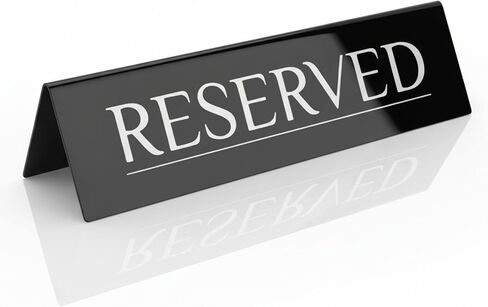 Adaptic Group® 6 علامات الجدول المحجوزة - الفولاذ المقاوم للصدأ | علامات جلوس محفوظة للمطاعم والبارات والفنادق | شاشة حجز الجدول (الفضة ، 6 × 1.6 بوصة) in Kuwait