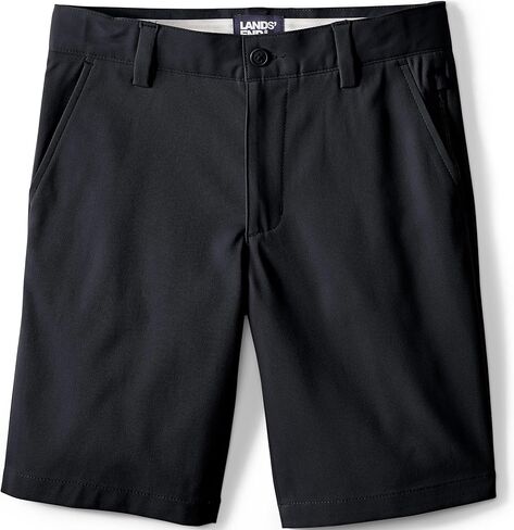 Lands' End Boys Active Performance Chino Shorts Above The Knee 16 Arctic Gray in Saudi Arabia