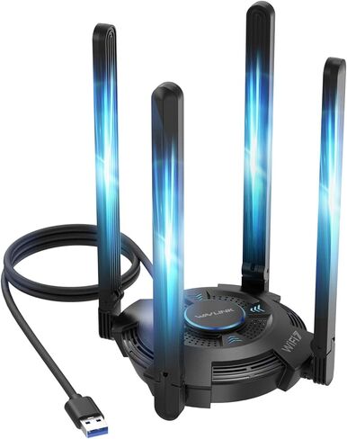 محول Wavlink AX1800 USB WiFi لجهاز كمبيوتر سطح المكتب ، النطاق المزدوج 5 جيجا هرتز/2.4 جيجا هرتز ، MU-MIMO ، شكل شعاع ، أمان WPA3 ، هوائيات 4 × 3DBI ، Windows 11/10 متوافق in Kuwait