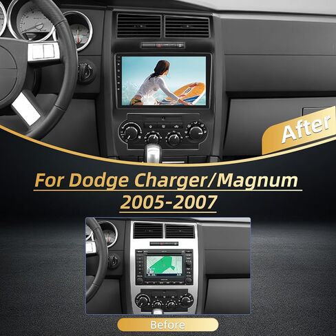 Car Stereo for Dodge Charger/Magnum (Left-hand drive) 2005-2007 - 9 Inch 2+64G Android Touchscreen Radio with Wireless Carplay and Android Auto, HiFi/WiFi/GPS/SWC + AHD Backup Camera in Saudi Arabia