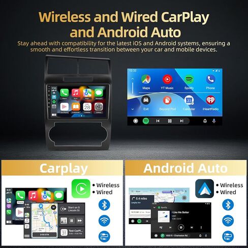 Car Stereo for Dodge Charger/Magnum (Left-hand drive) 2005-2007 - 9 Inch 2+64G Android Touchscreen Radio with Wireless Carplay and Android Auto, HiFi/WiFi/GPS/SWC + AHD Backup Camera in Saudi Arabia
